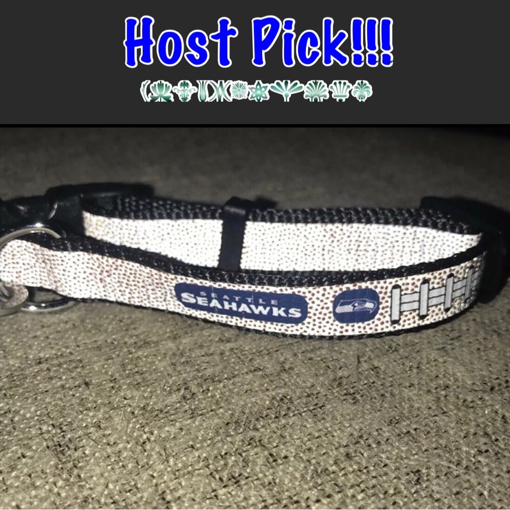 Seattle Seahawks NFL Adjust Reflective Silver Small Dog Cat Pet Collar 10”-14.5”